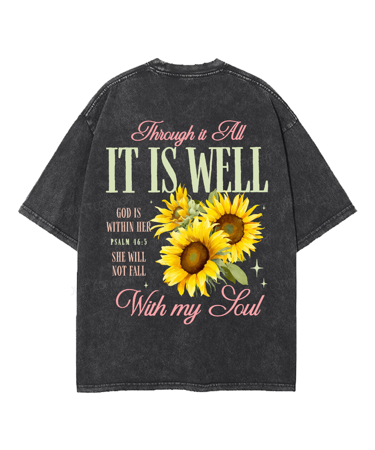 It Is Well With My Soul Double Sided Unisex Washed Christian T-shirt