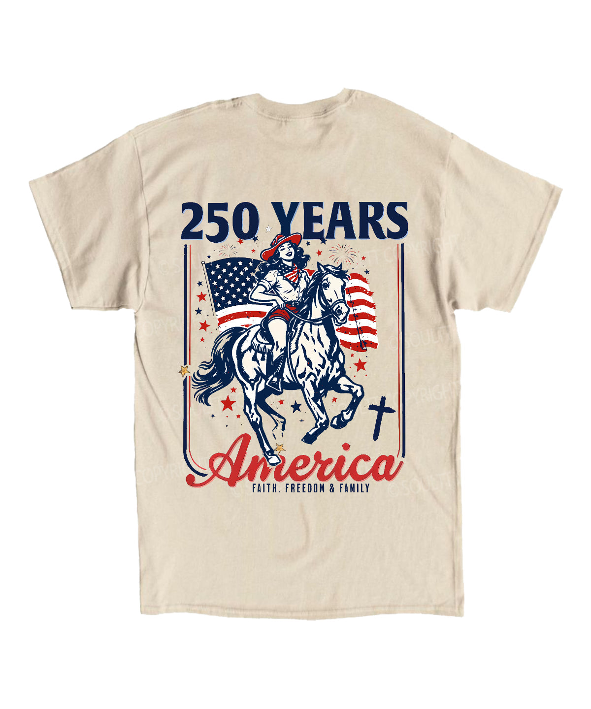 250 Years America Anniversary Double Sided Unisex Cotton Christian T-Shirt