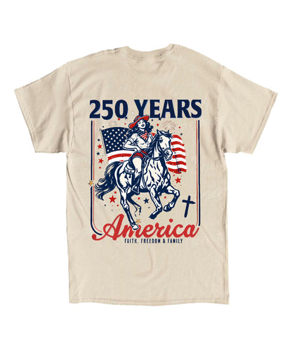 250 Years America Anniversary Double Sided Unisex Cotton Christian T-Shirt