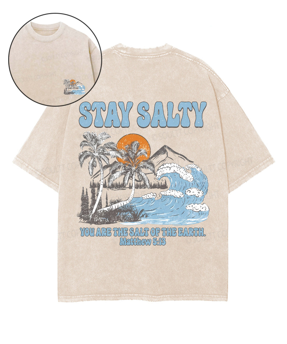 You Are The Salt Of The earth Double Sided Unisex Washed Christian T-shirt