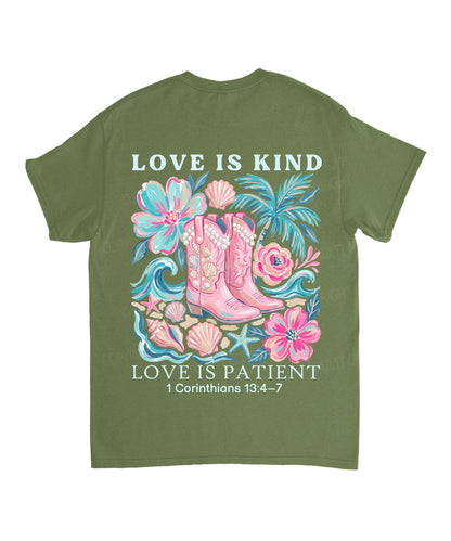 Love Is Kind Double Sided Unisex Cotton Christian T-Shirt