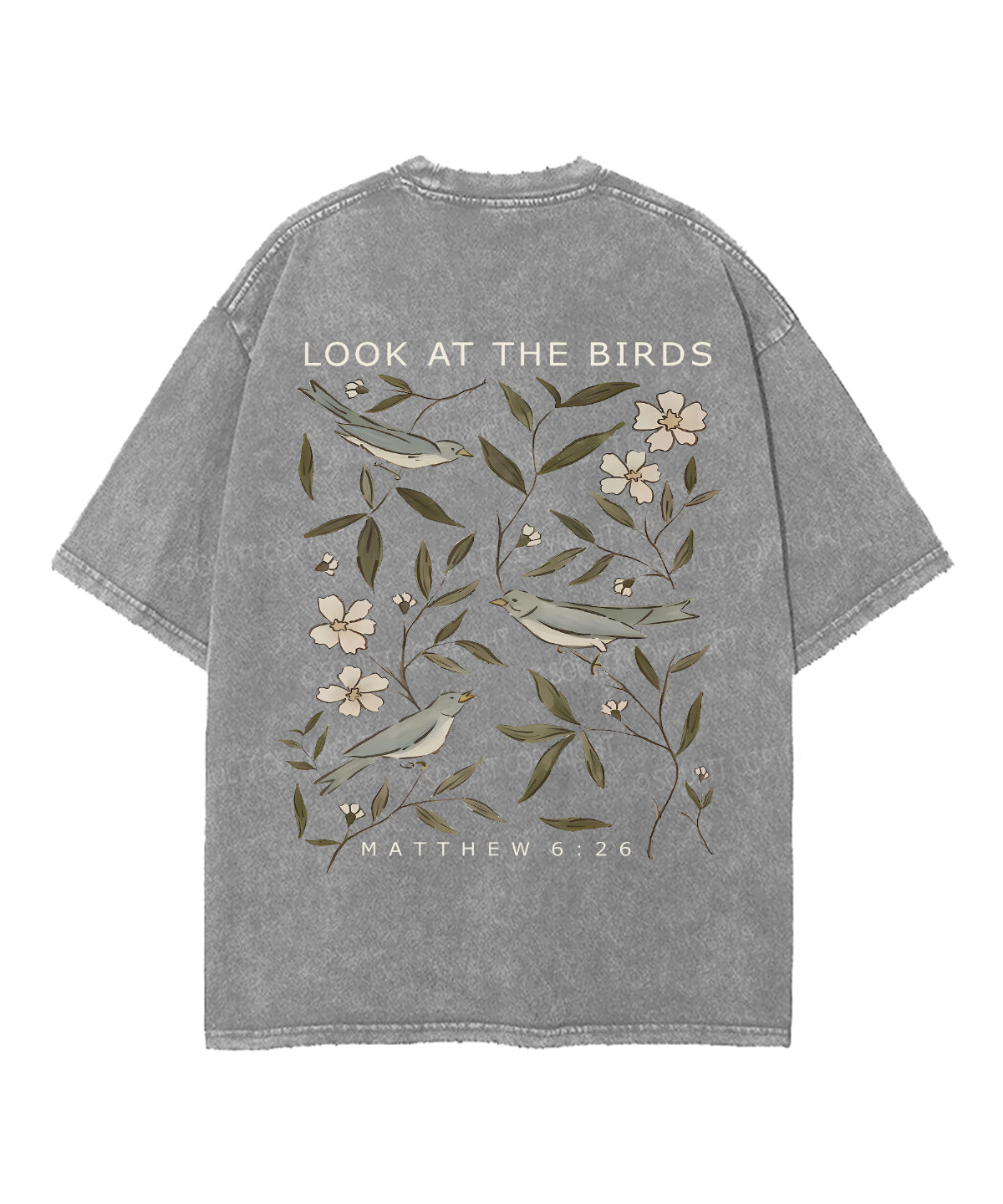 Look At The Birds Double Sided Unisex Washed Christian T-shirt