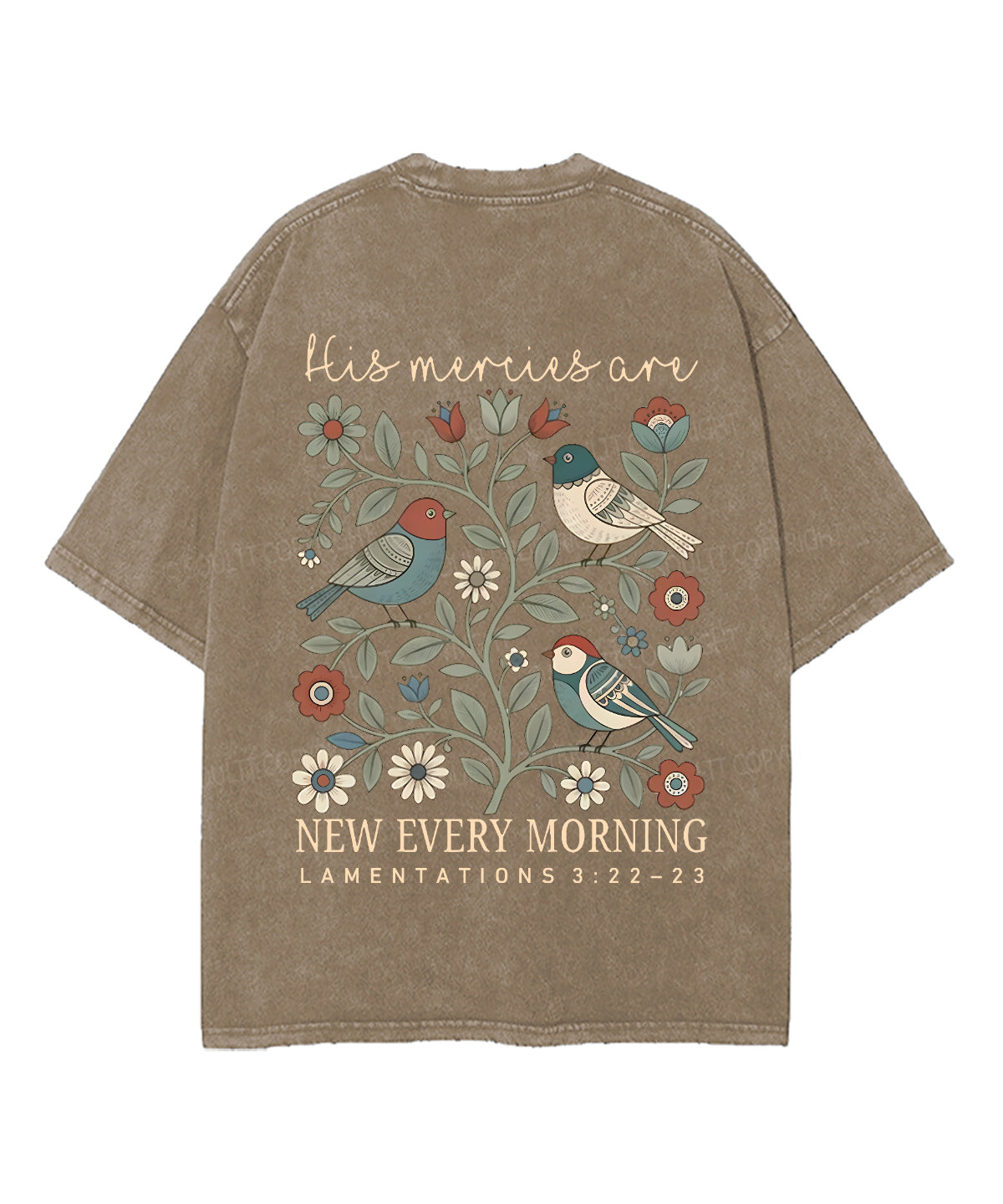 His Mercies Are New Every Morning Double SidedUnisex Washed Christian T-shirt
