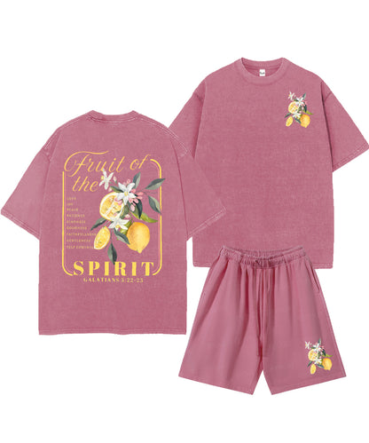 Fruit Of The Spirit Double Sided Unisex Christian Washed T-Shirt & Shorts