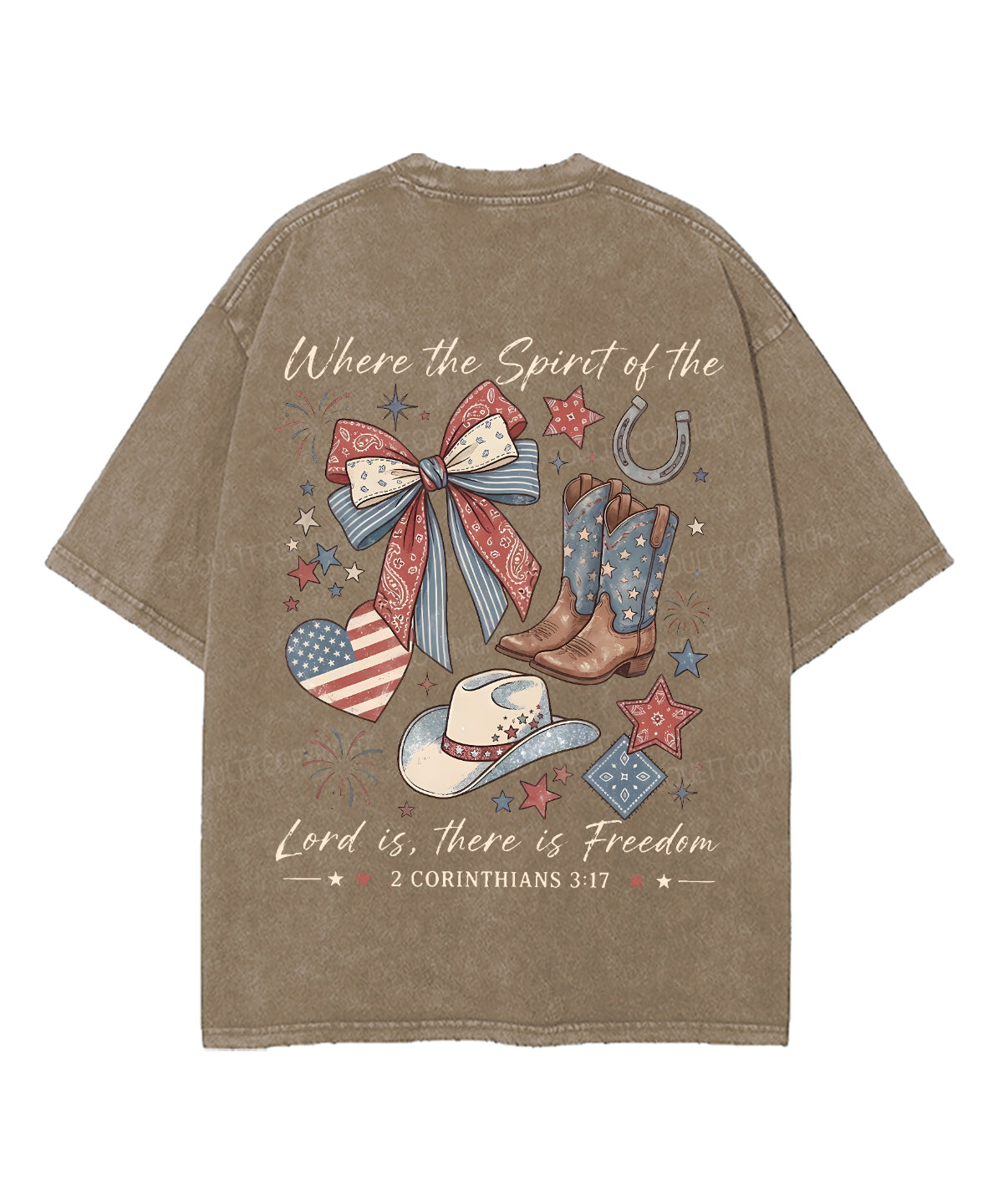 There Is Freedom Double Sided Unisex Washed Christian T-shirt