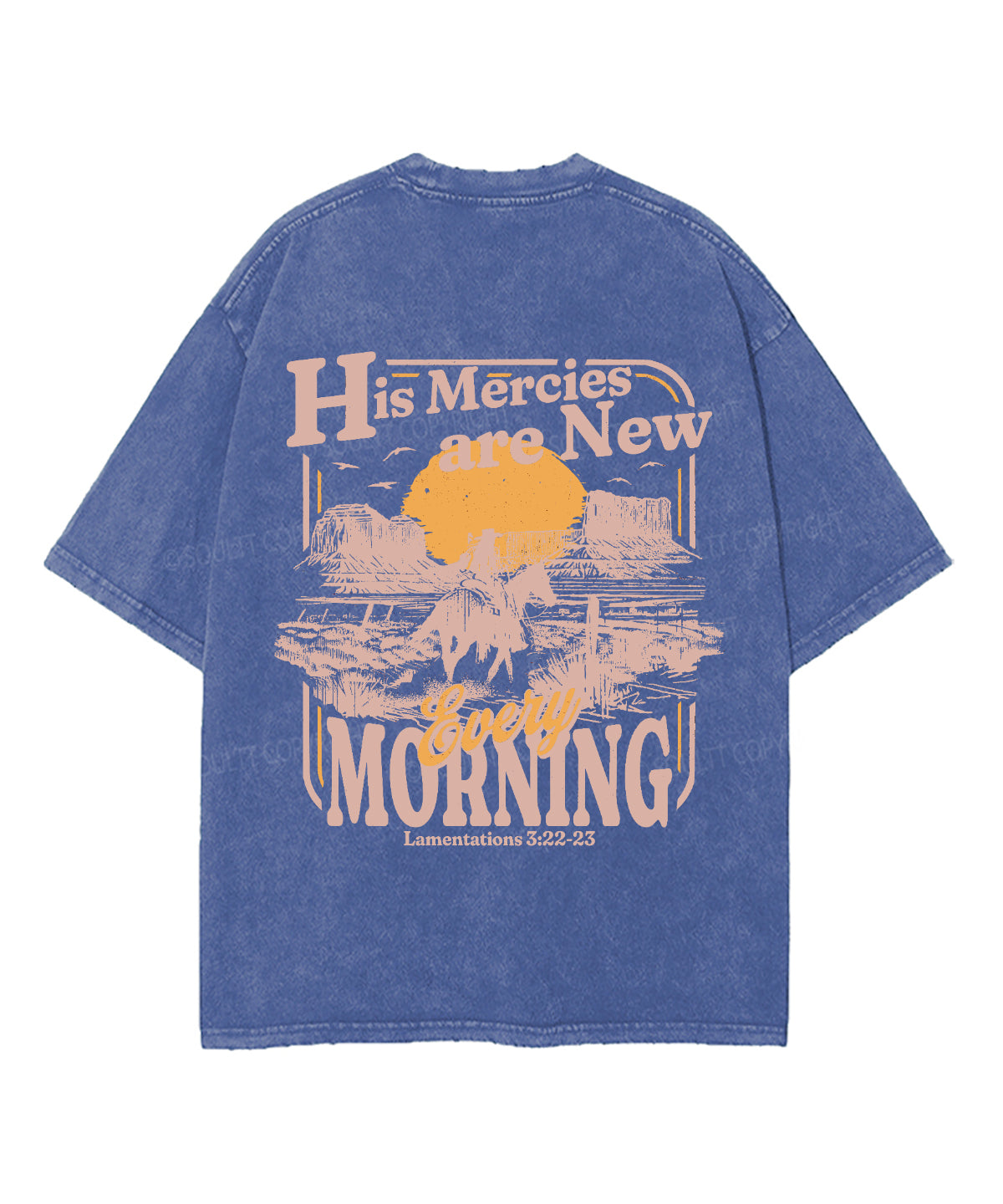 His Mercies Are New Every Morning Double Sided Unisex Washed Christian T-shirt