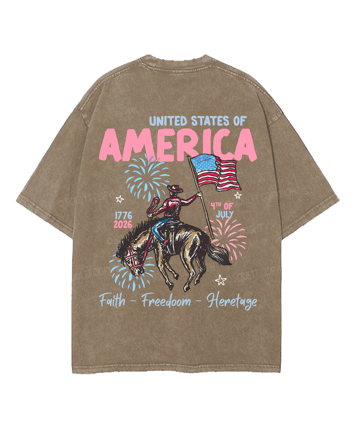 Faith Freedoom Double Sided Unisex Washed Christian T-shirt