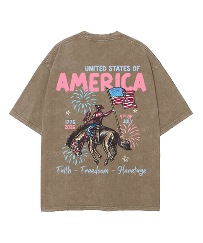 Faith Freedoom Double Sided Unisex Washed Christian T-shirt