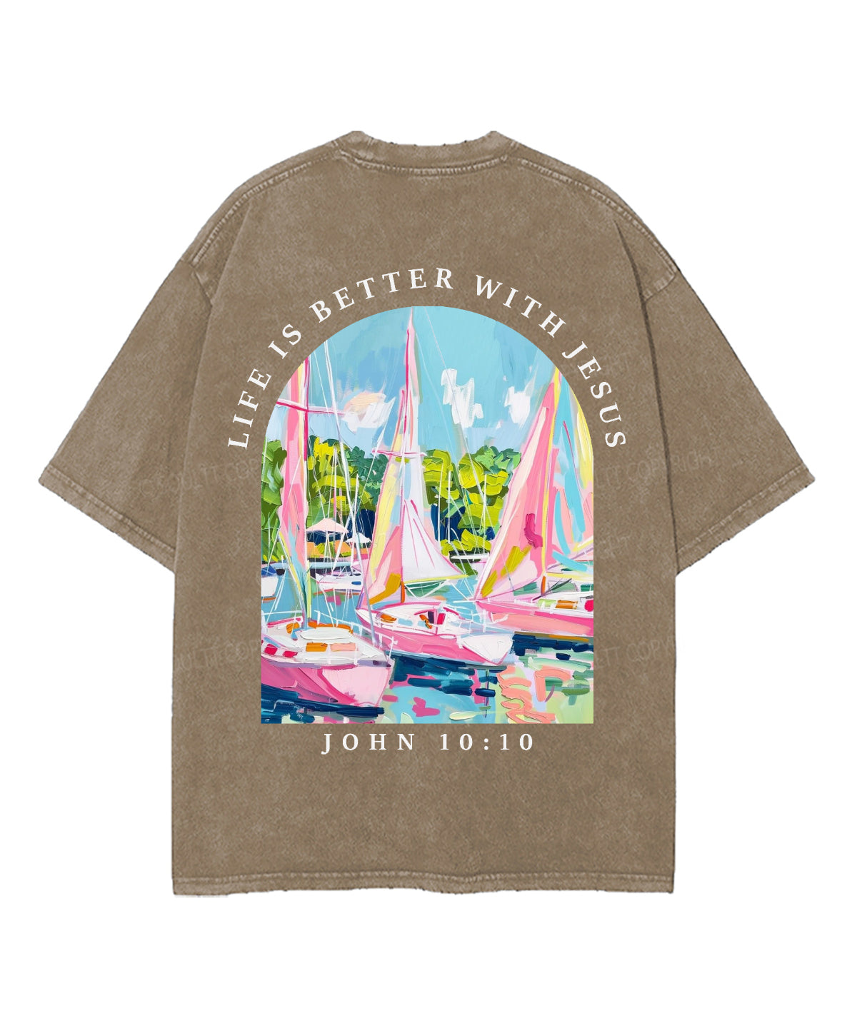 Life Is Better With Jesus Double Sided Unisex Washed Christian T-shirt