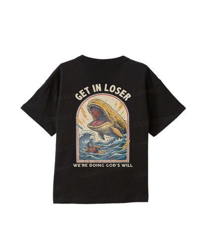Kids We're Doing God's Will Double Sided Cotton Christian T-shirt