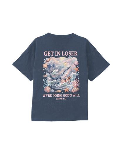 Kids We're Doing God's Will Double Sided Cotton Christian T-shirt