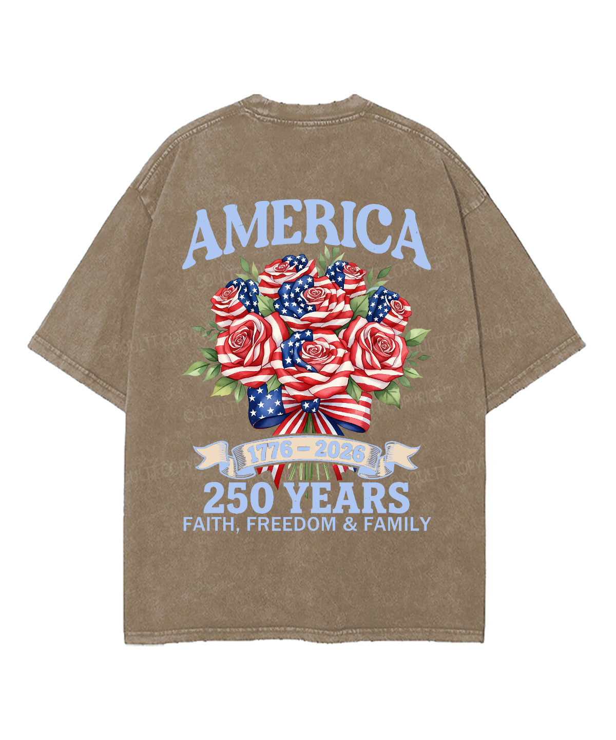 250 Years America Anniversary Double Sided Unisex Washed Christian T-shirt