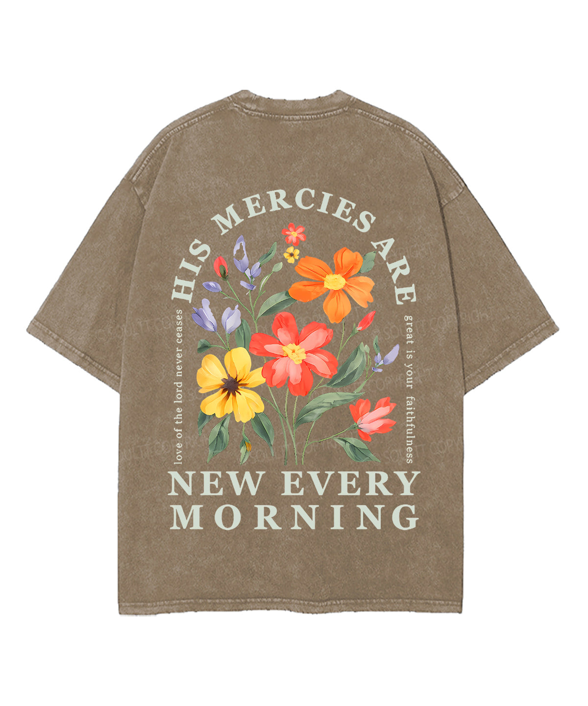 His Mercies Are New Every Morning Double Sided Unisex Washed Christian T-shirt