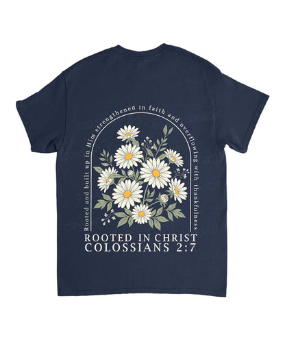 Rooted In Christ Double Sided Unisex Cotton Christian T-Shirt