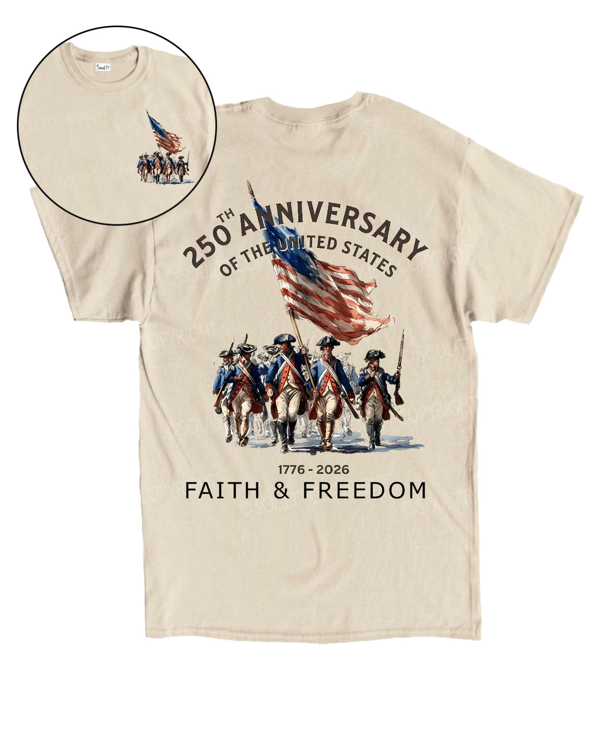 250 Years America Anniversary Double Sided Unisex Cotton Christian T-Shirt