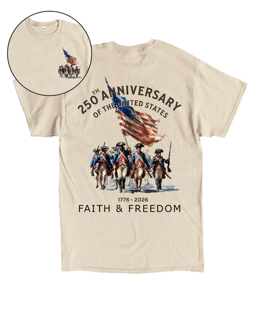 250 Years America Anniversary Double Sided Unisex Cotton Christian T-Shirt
