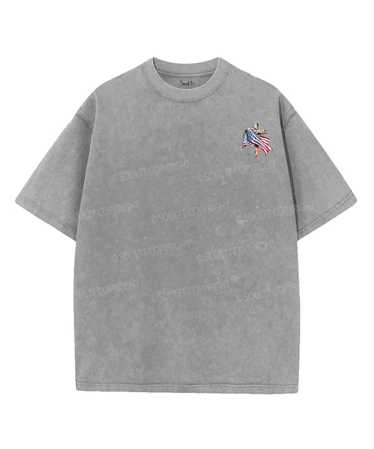 Stand For The Flag Double Sided Unisex Washed Christian T-shirt