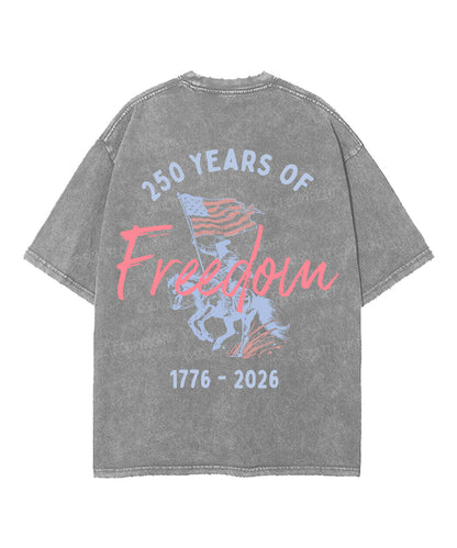 250 Years America Anniversary Double Sided Unisex Washed Christian T-shirt