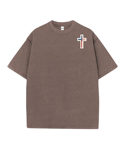 Hooked On Jesus Double Sided Unisex Christian Washed T-Shirt & Shorts