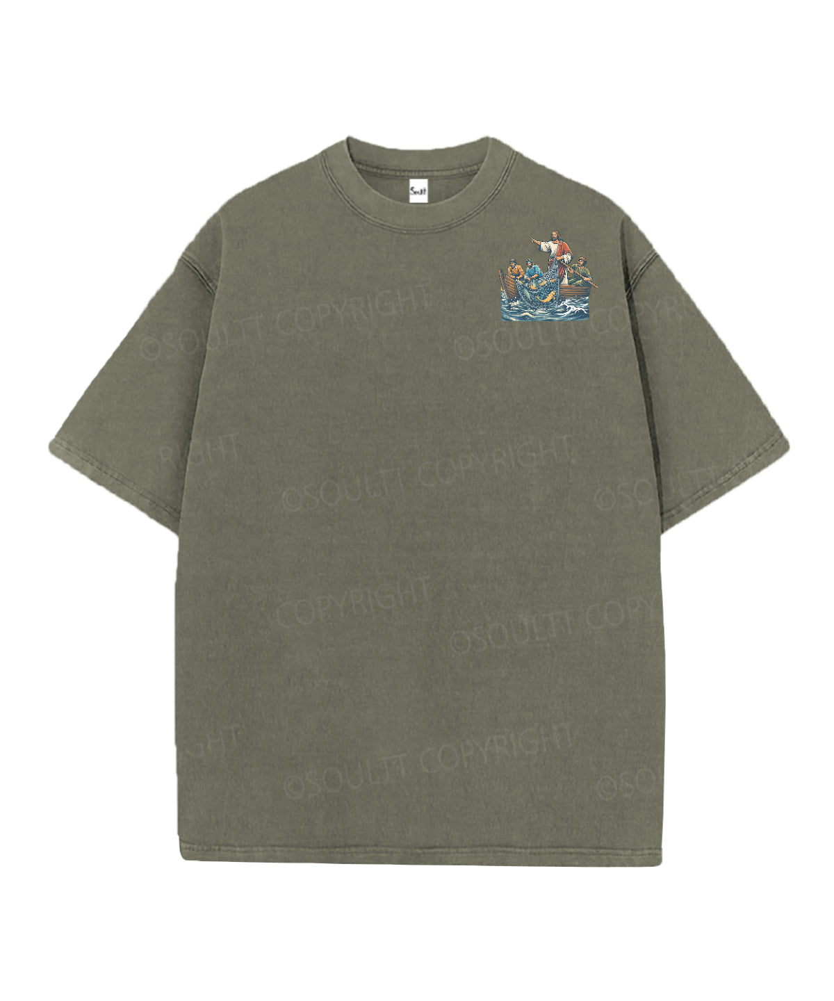 We're Going Fishing Double Sided Unisex Christian Washed T-Shirt & Shorts