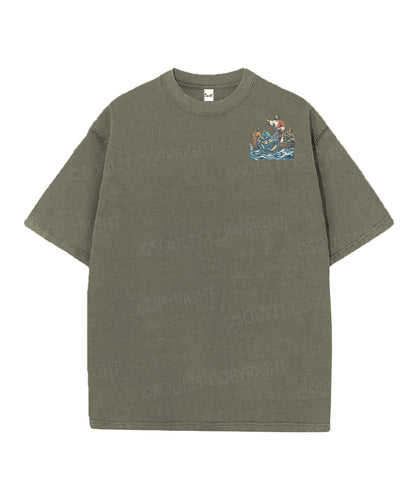 We're Going Fishing Double Sided Unisex Christian Washed T-Shirt & Shorts