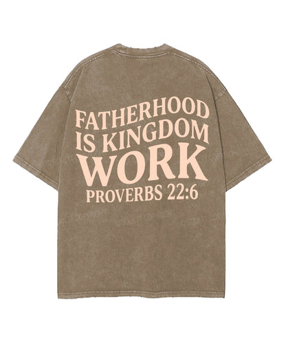 Fatherhood Is Kingdom Double Sided Unisex Washed Christian T-shirt