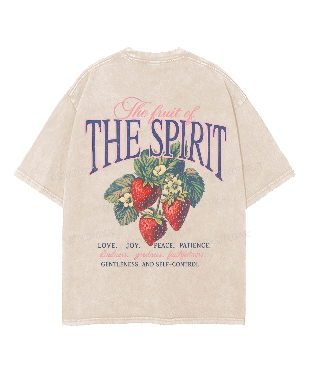 Fruit Of The Spirit Double Sided Unisex Washed Christian T-shirt