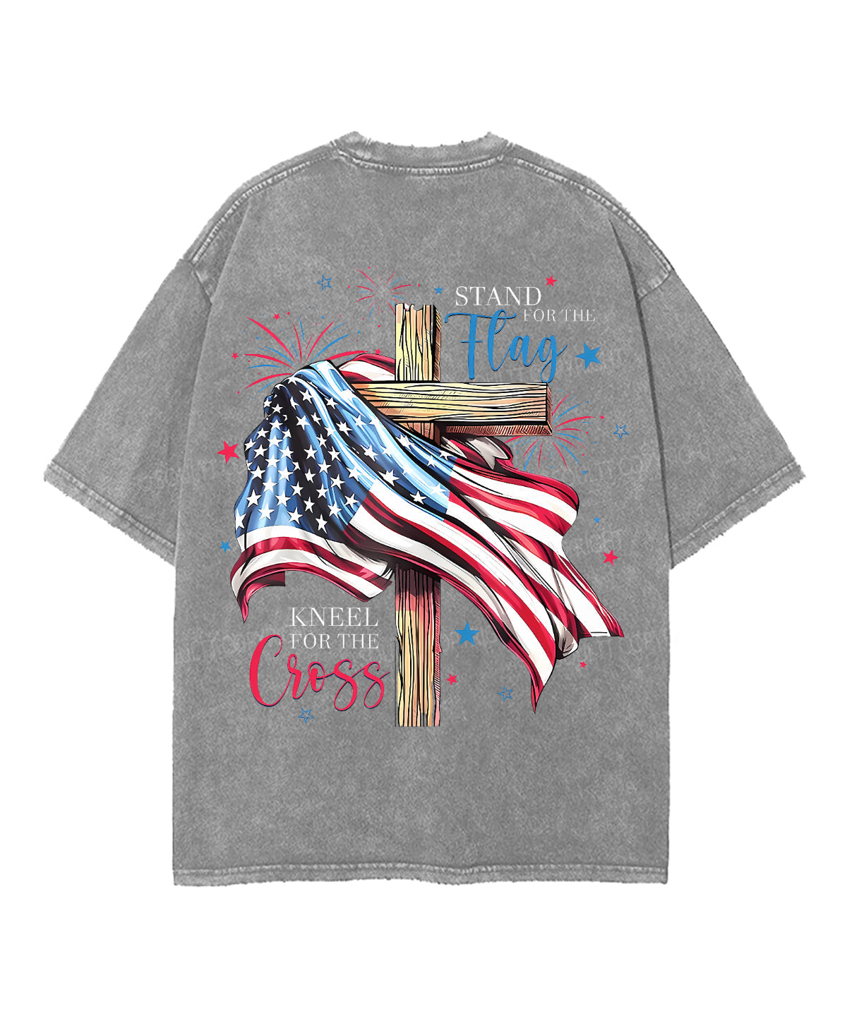 Stand For The Flag Double Sided Unisex Washed Christian T-shirt