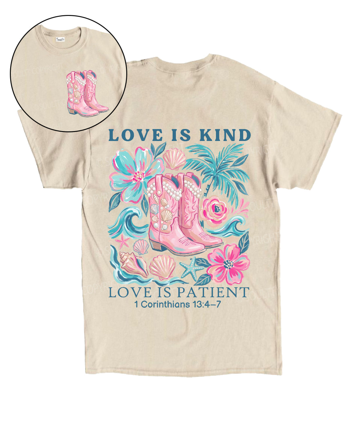Love Is Kind Double Sided Unisex Cotton Christian T-Shirt