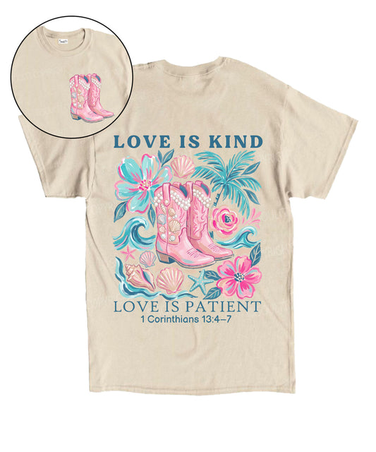 Love Is Kind Double Sided Unisex Cotton Christian T-Shirt