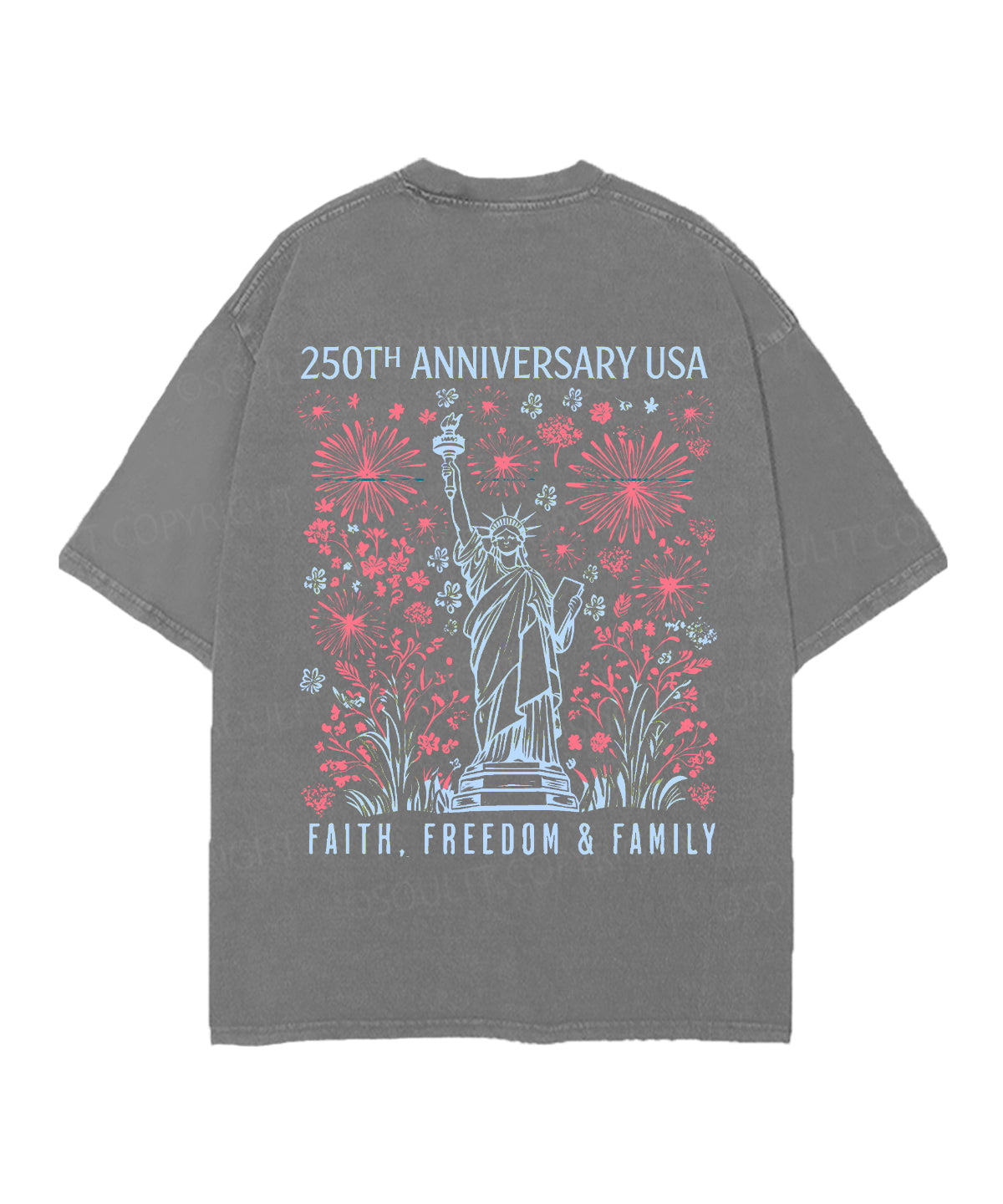250 Years America Anniversary Double Sided Unisex Christian Washed T-Shirt & Shorts