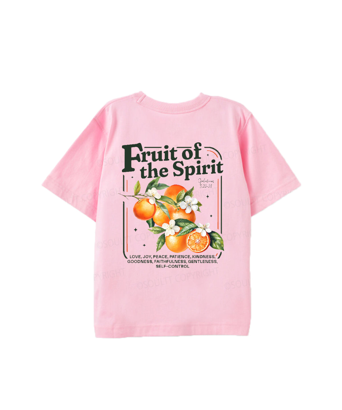 Kids Fruit Of The Spirit Double Sided Cotton Christian T-shirt