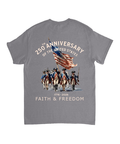 250 Years America Anniversary Double Sided Unisex Cotton Christian T-Shirt
