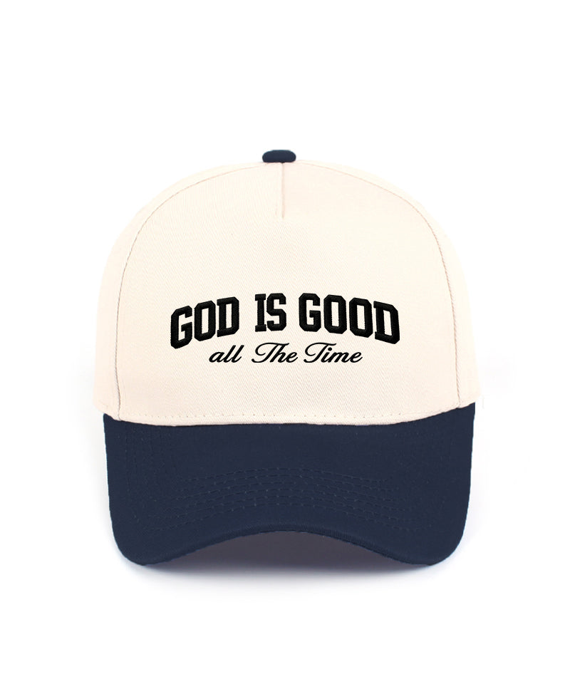 God Is Good All The Time Embroidered Christian Trucker Hat