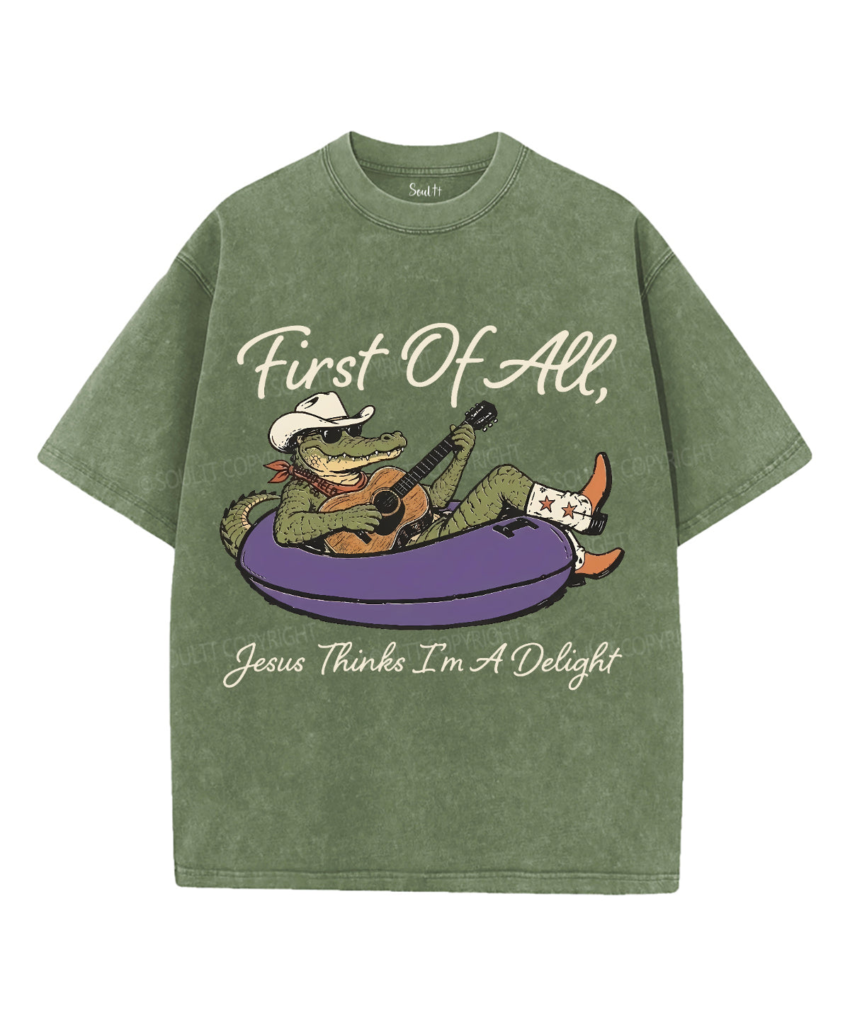 First Of All , Jesus Thinks I'm A Delight Unisex Washed Christian T-shirt