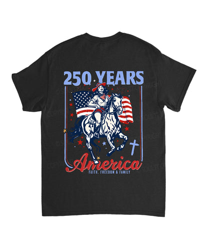250 Years America Anniversary Double Sided Unisex Cotton Christian T-Shirt