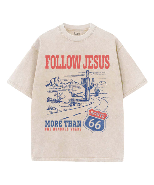 Follow Jesus Unisex Washed Christian T-shirt