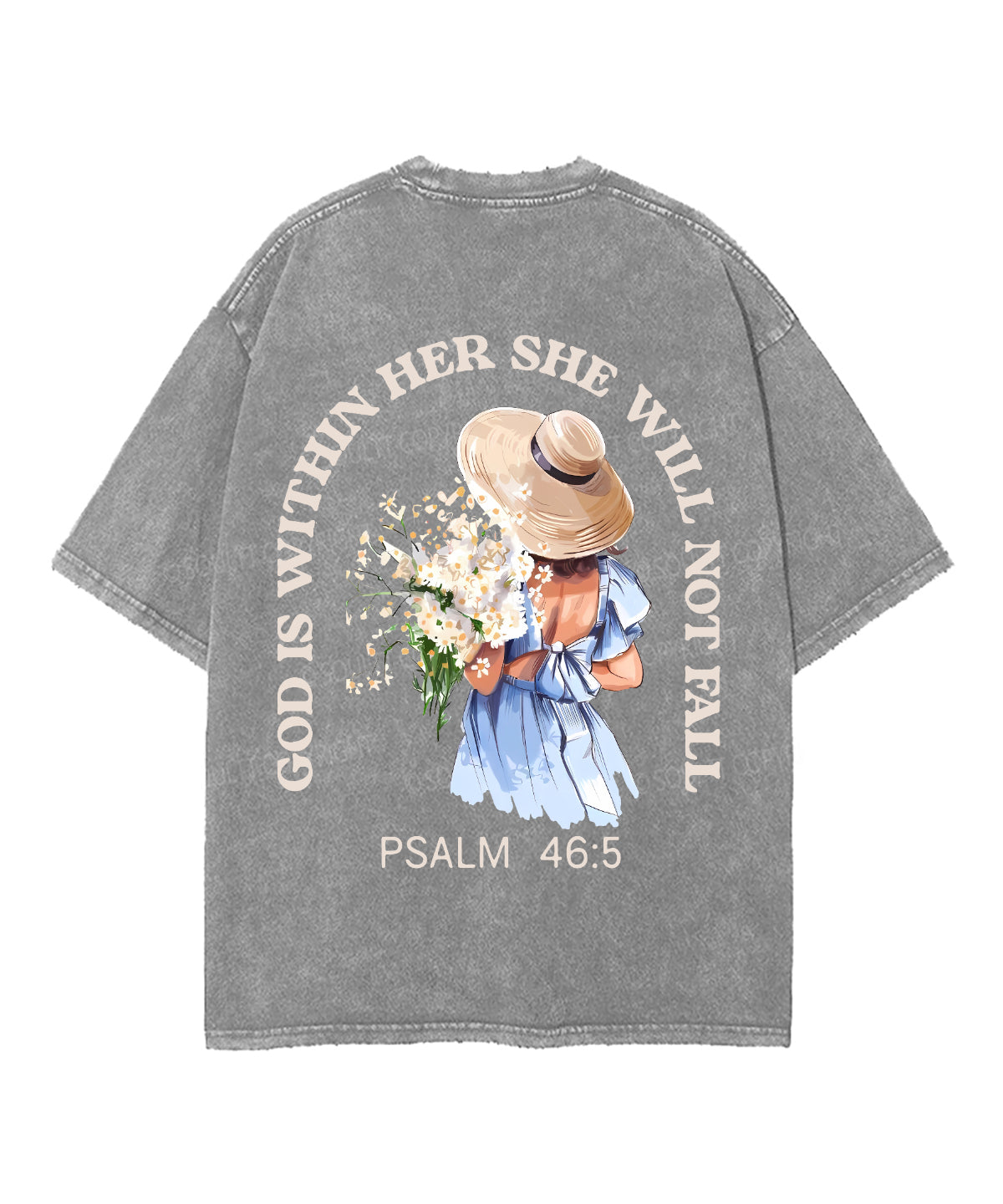 God Is Within Her Double Sided Unisex Washed Christian T-shirt