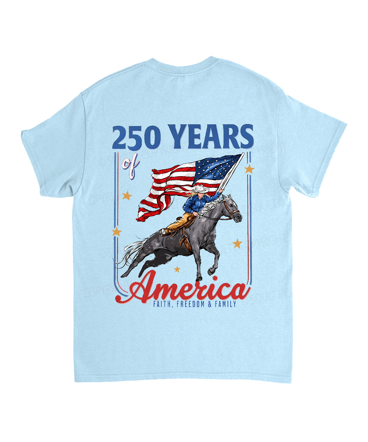 250 Years America Anniversary Double Sided Unisex Cotton Christian T-Shirt