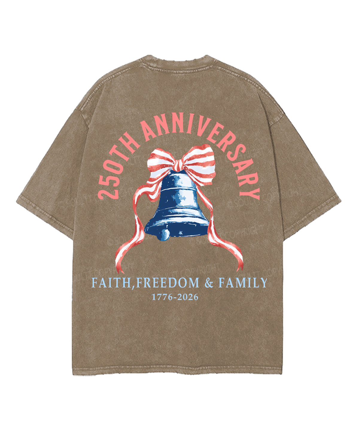250 Years America Anniversary Double Sided Unisex Washed Christian T-shirt