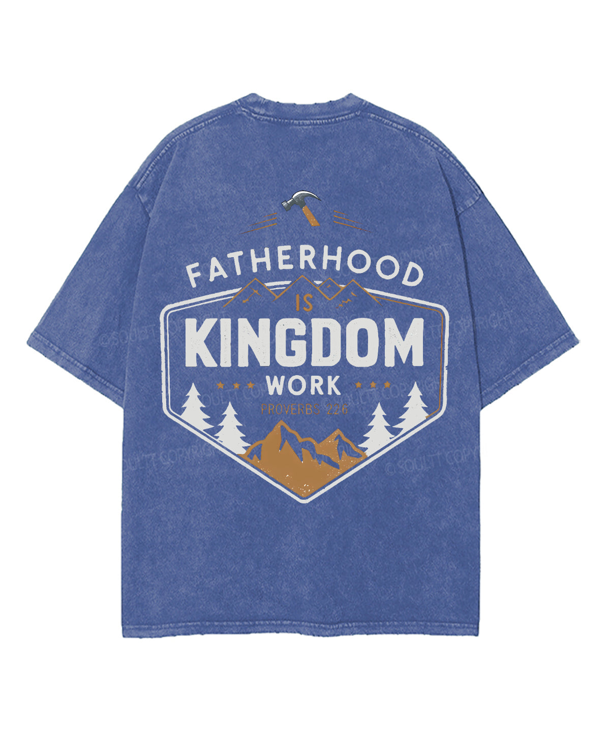 Fatherhood Is Kingdom Work Double Sided Double Sided Unisex Washed Christian T-shirt