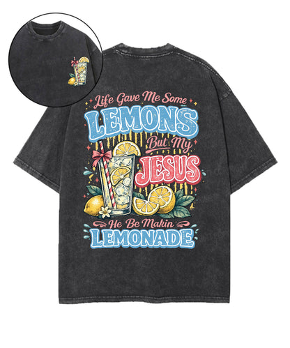 Life Gave Me Some Lemons Double Sided Unisex Washed Christian T-shirt