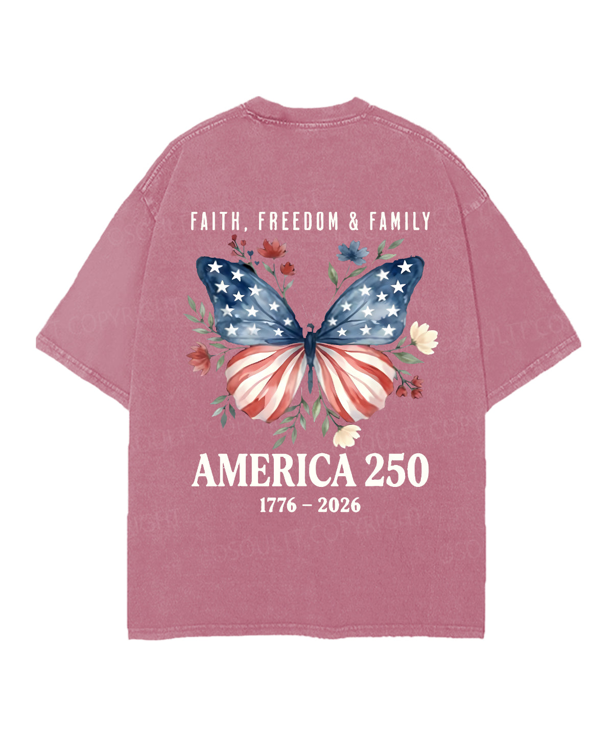 250 Years America Anniversary Double Sided Unisex Christian Washed T-Shirt & Shorts