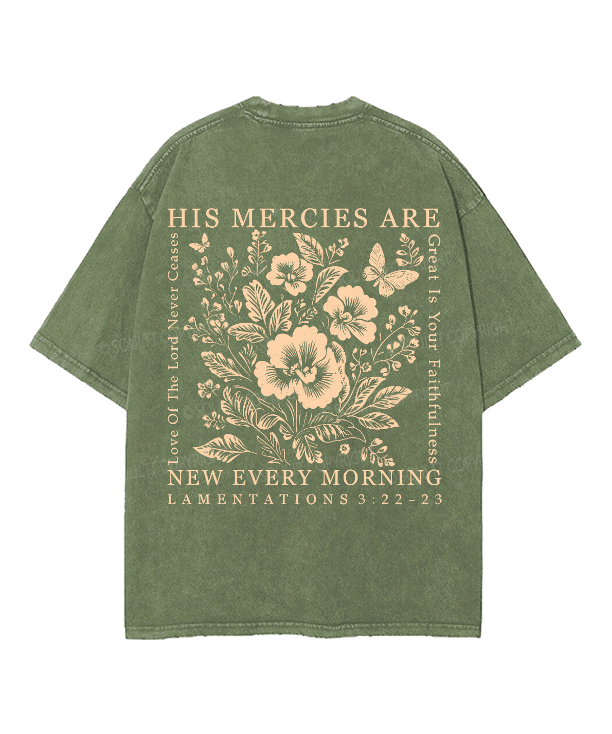 His Mercies Are New Every Morning Double Sided Unisex Washed Christian T-shirt
