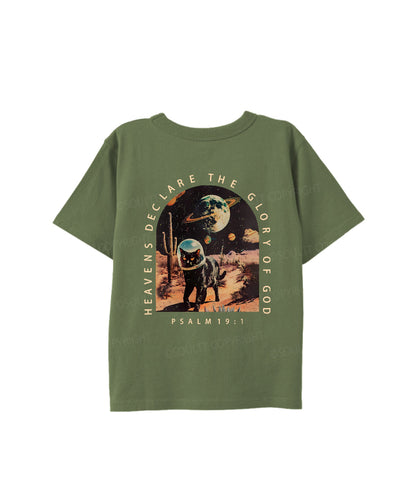 Kids Heavens Declare The Glory Of God Double Sided Cotton Christian T-shirt
