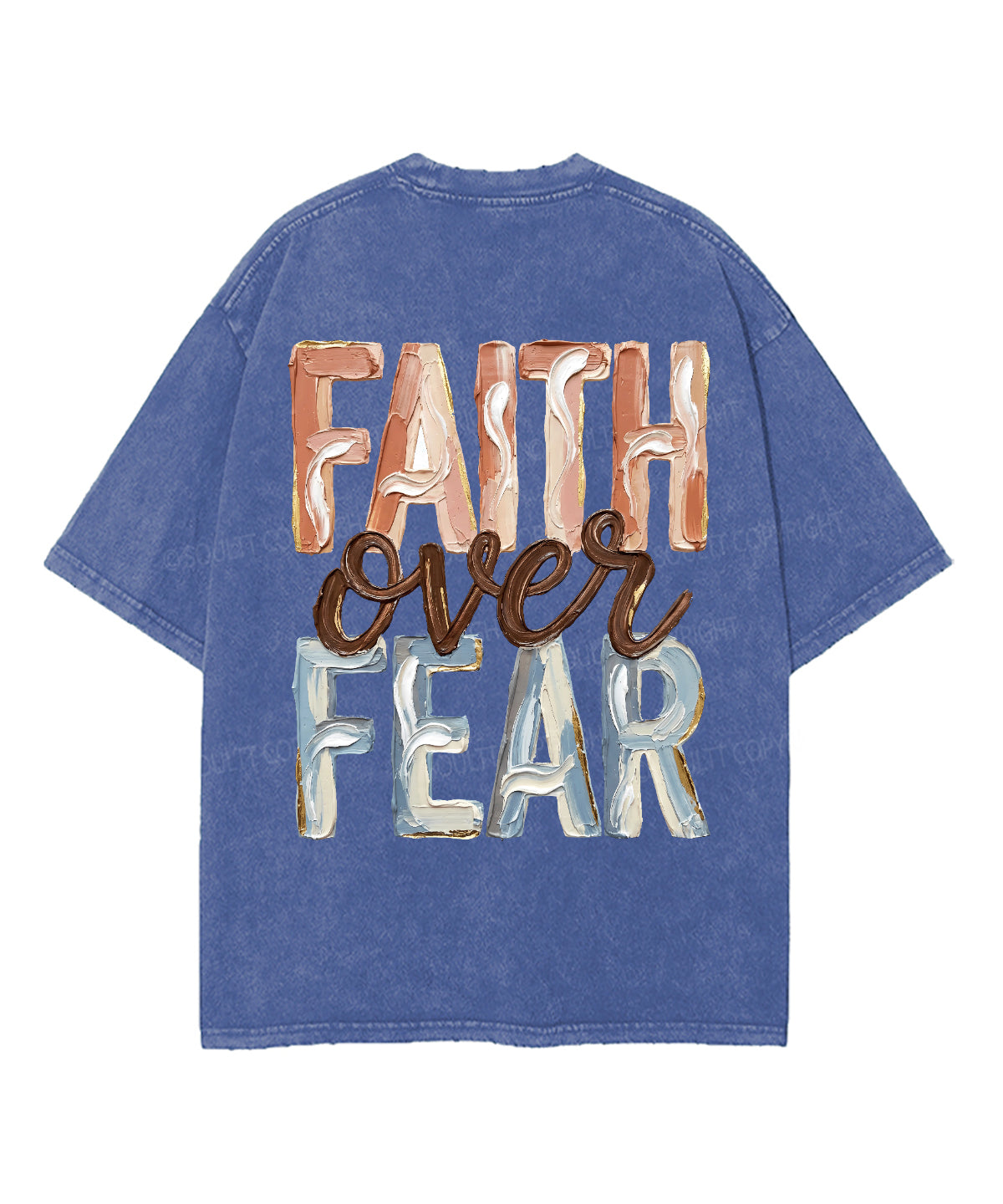 Faith Over Fear Double Sided Unisex Washed Christian T-shirt