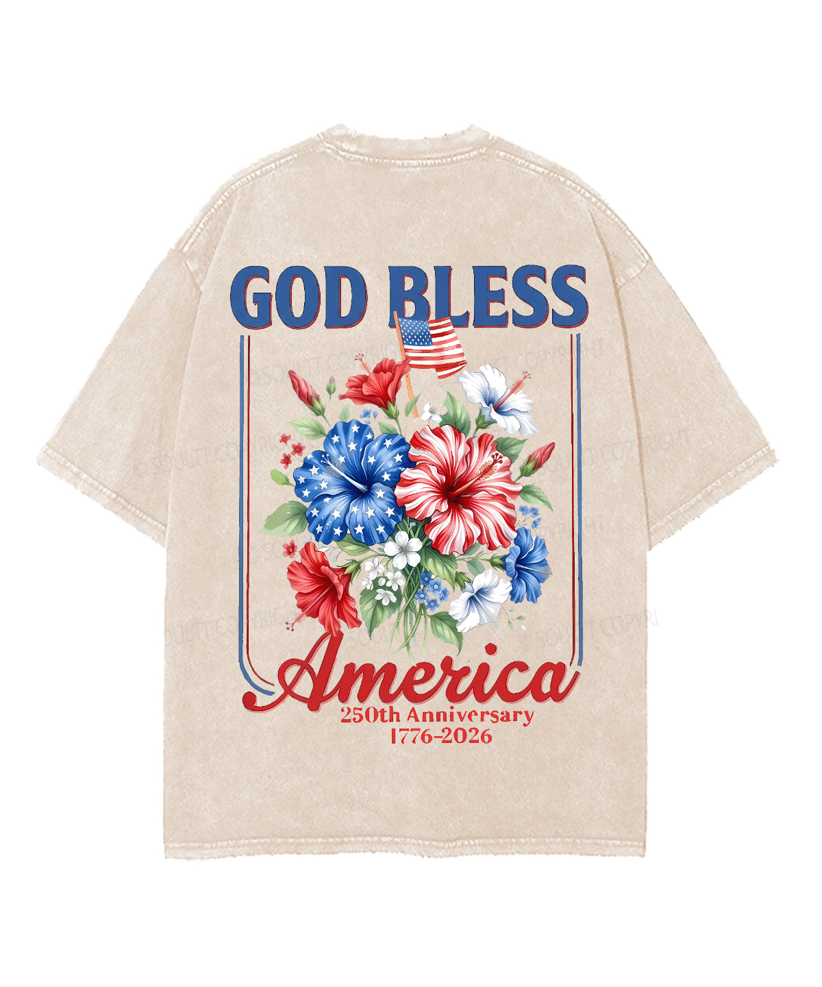 God Bless America Double Sided Unisex Washed Christian T-shirt