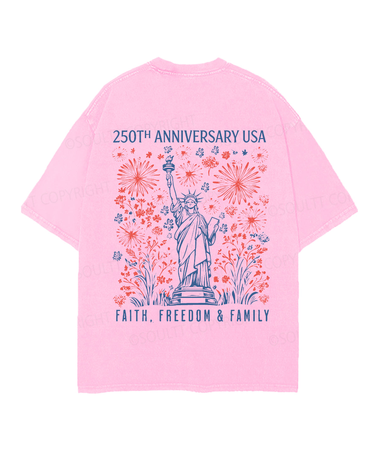 250 Years America Anniversary Double Sided Unisex Christian Washed T-Shirt & Shorts