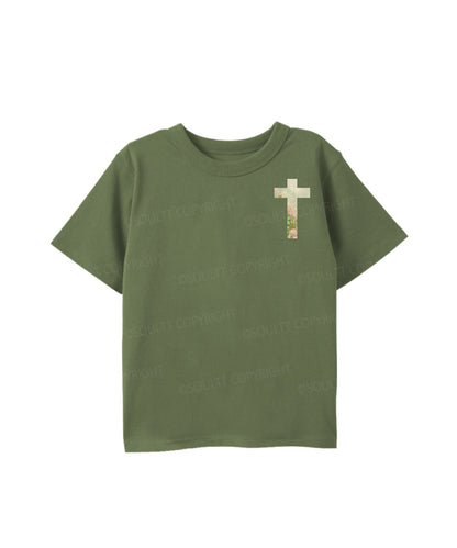 Kids No Lucky Simply Blessed St. Patrick's Day Double Sided Cotton Christian T-shirt