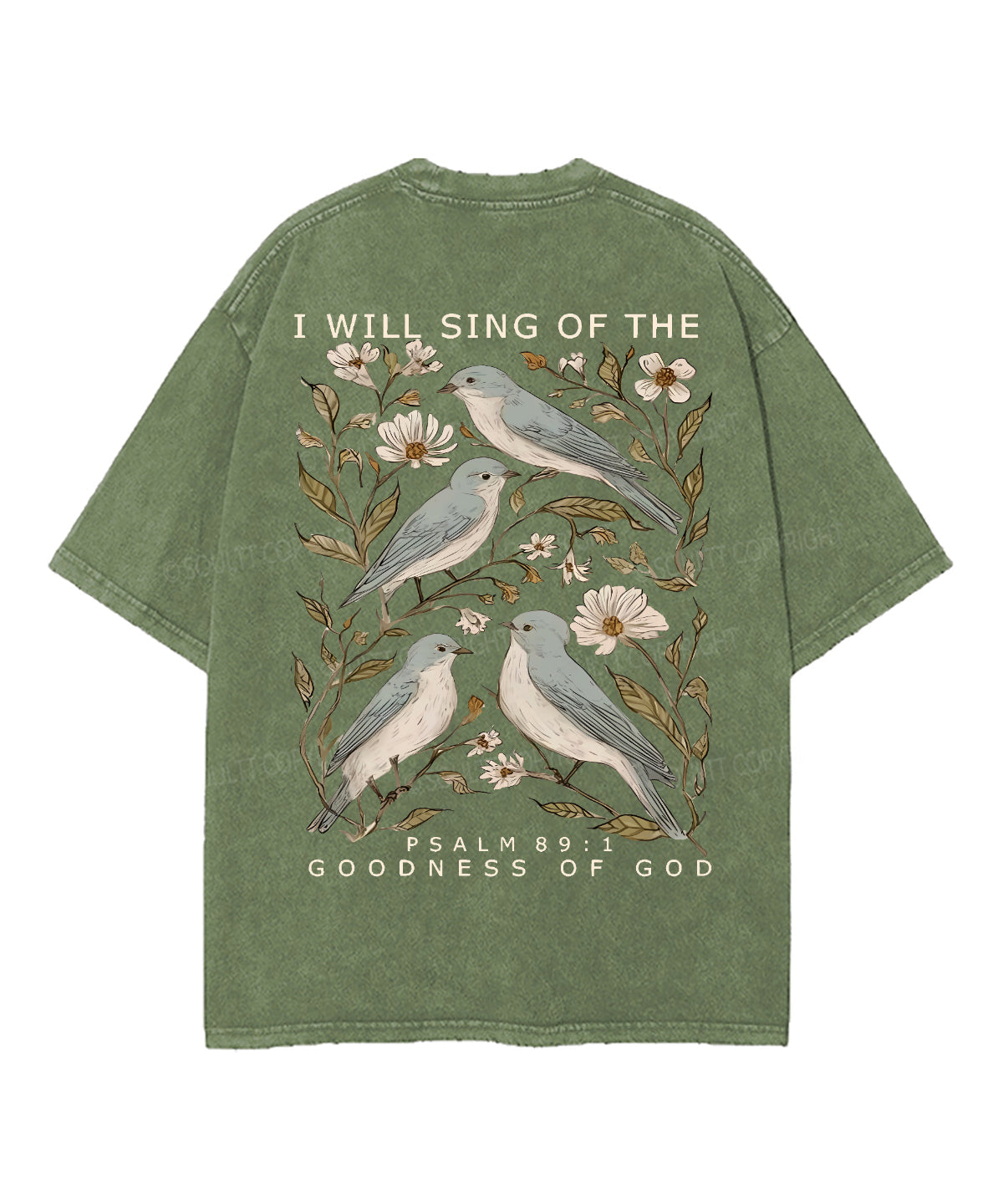 I Will Sing Of The Goodness Of God Double Sided Unisex Washed Christian T-shirt